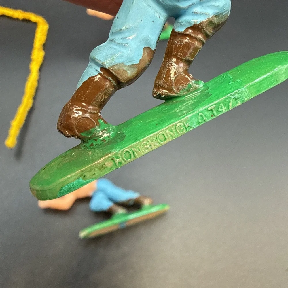 Vintage Football Rugby Players Cake Topper Figures Made In‎ Hong Kong